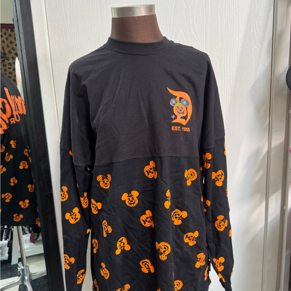 Disney Black and Orange Women's Jersey Top